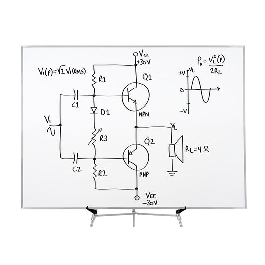 Electronics amplifier drawing on whiteboard stock photo